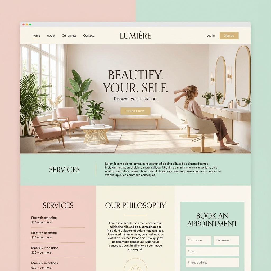 Site vitrine Salon Beauté Zen